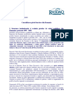 Consolidarea Pietei Bursiere Din Romania I. Structura Institutionala Si Evolutia Pietelor de Valori Mobiliare Din Romania: Perioada 1995 - 2003