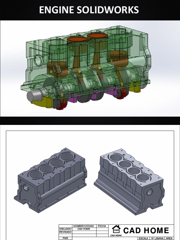 Planos de Motor en SolidWorks | PDF | Motores | Máquinas rotativas