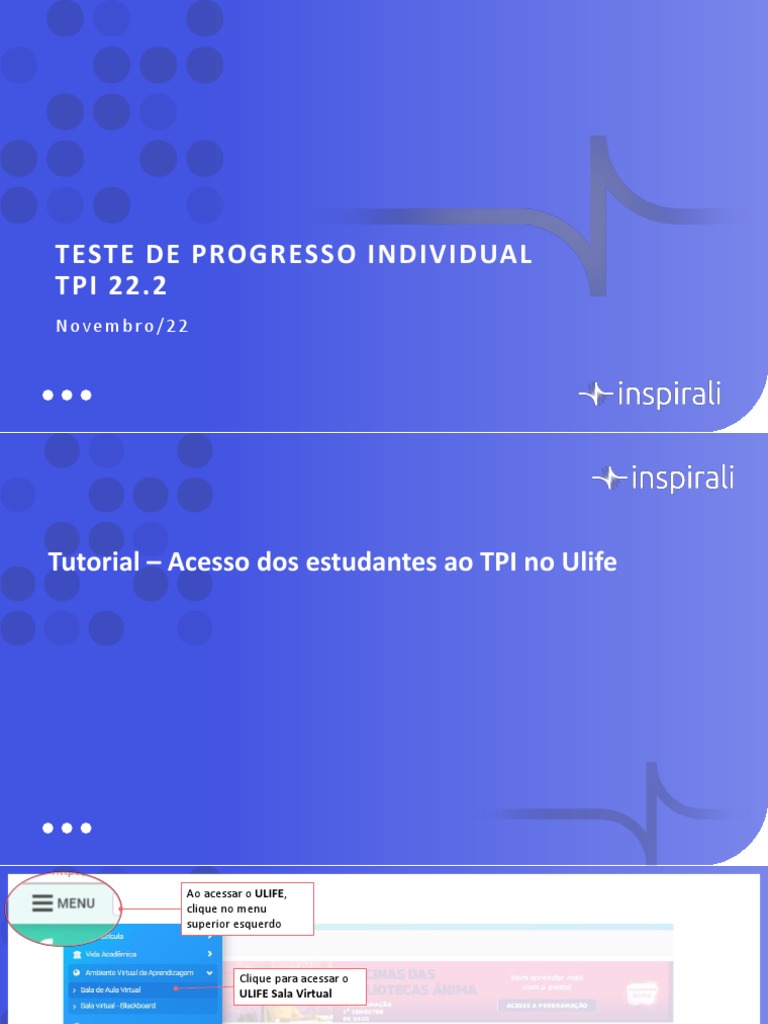 Inspirali Tpi 22 2 Tutorial De Acesso Ao Tpi E Aos Resultados Pdf
