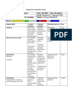 Sample ESL Lesson Plan Format