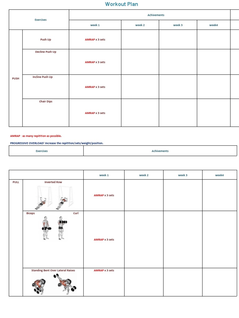 4-Week Bodyweight Workout Plan | PDF
