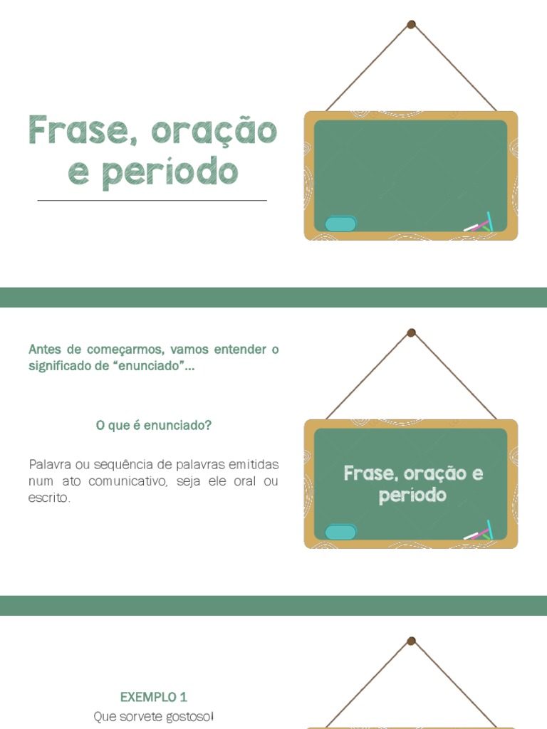 Frase, Oração e Período - Slides | PDF | Assunto (gramática ...