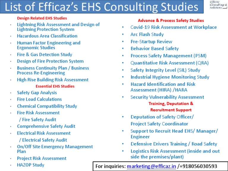 EHS Consulting Studies Overview | PDF