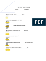 Activity - Grammar Unit 2 - Quantifiers