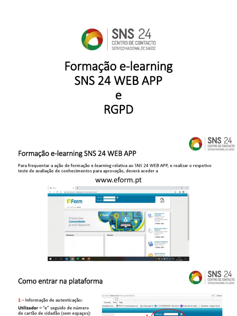 Formação e-learning SNS 24 WEB APP | PDF | Carreira e Crescimento