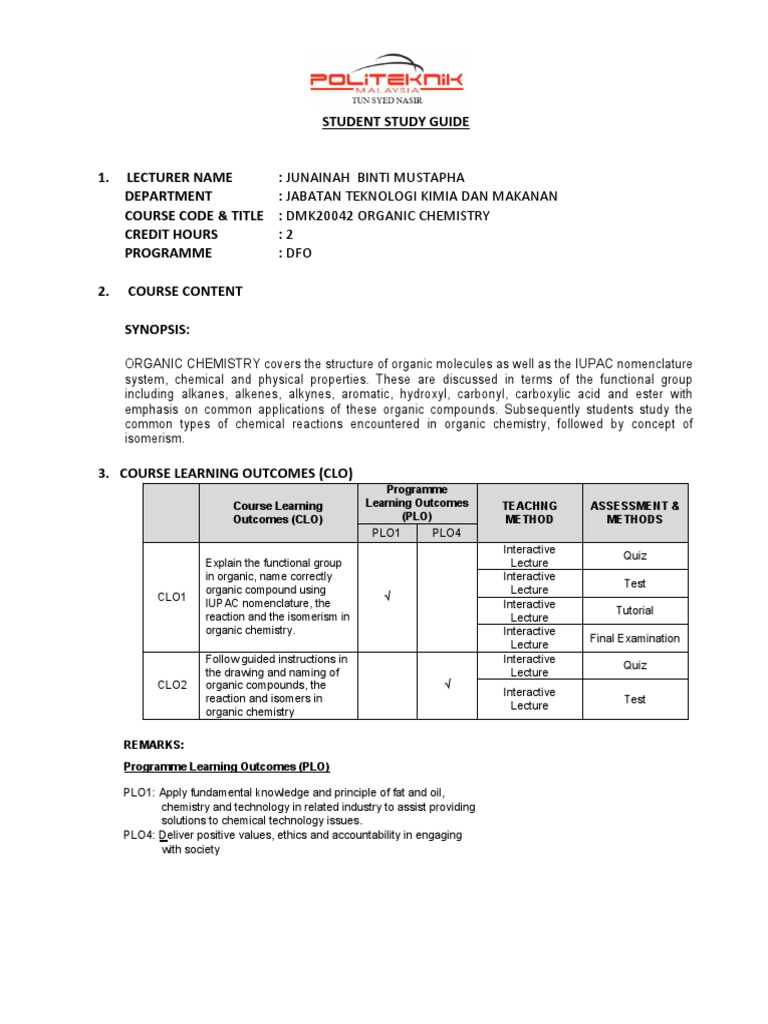 Organic Chemistry Study Guide | PDF | Organic Chemistry | Chemistry