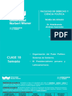 TEORIA - DEL - ESTADO - UW - 2022 - II - CLASE - 10 - Organización Del Poder Político-Sistemas de Gobierno - Presidencialismo LA y Peruano