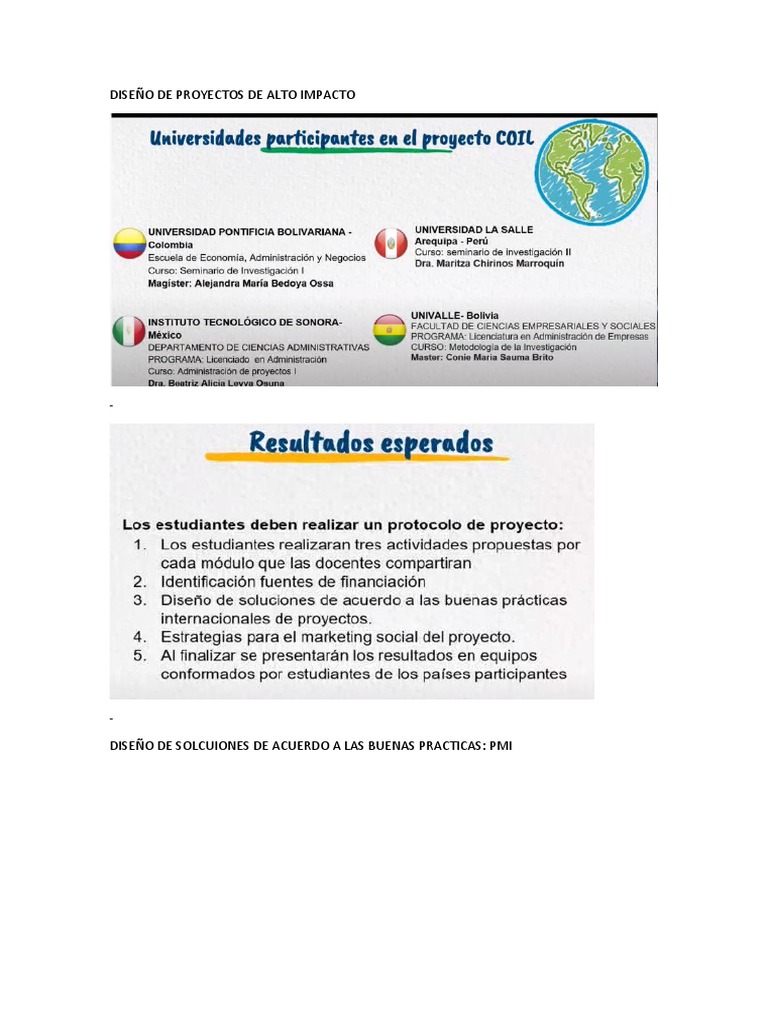 Diseño de Proyectos de Alto Impacto | PDF | Business | Economias