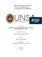 Analizar El Alcance, Impacto de La Revista Willasunki de La Unsa