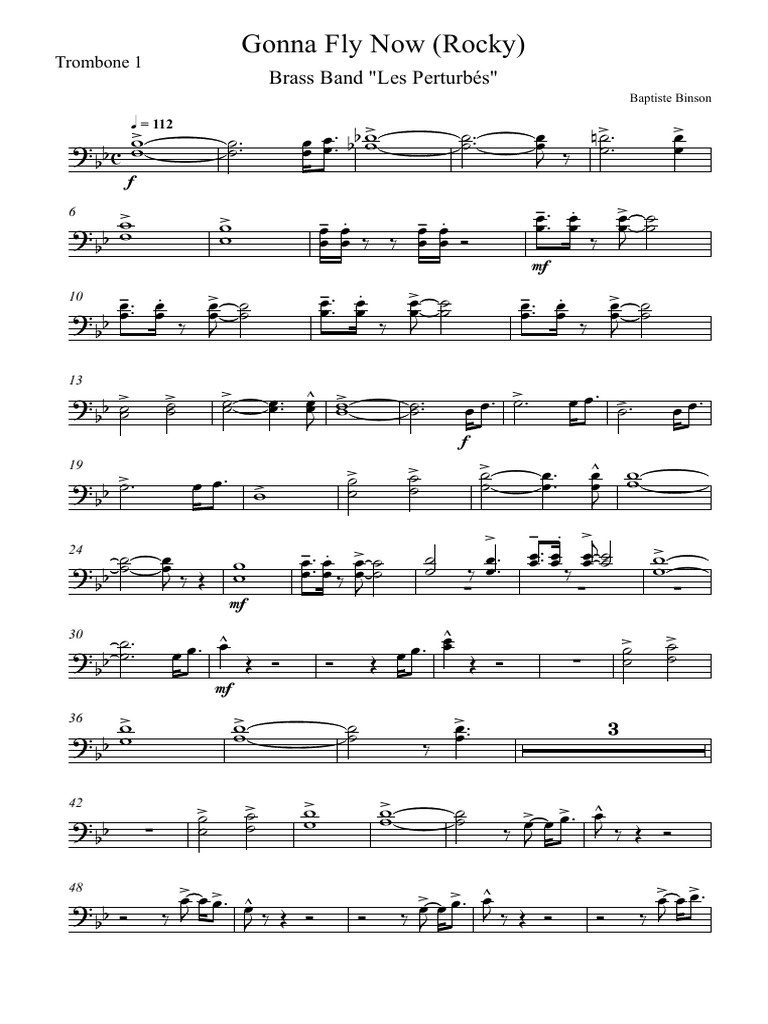 3/4 Gonna Fly Now - Trombone 1 | PDF