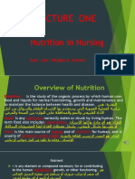Lecture One: Nutrition in Nursing
