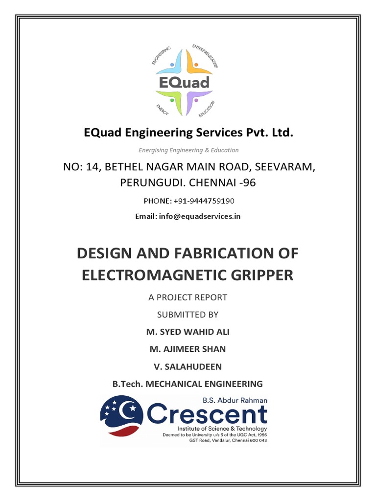Electromagnetic Gripper Design Report | PDF | Electrical Resistivity ...