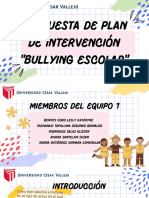 Propuesta de Plan de Intervención "Bullying Escolar"