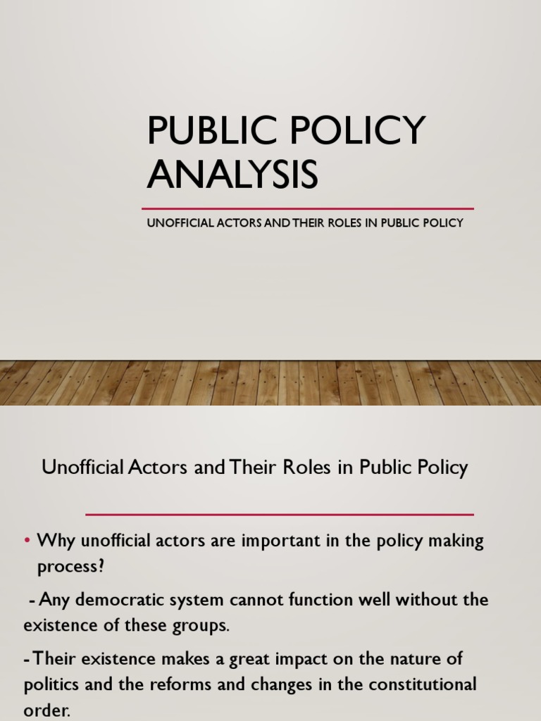 Roles of Unofficial Actors in Policy | PDF | American Israel Public ...