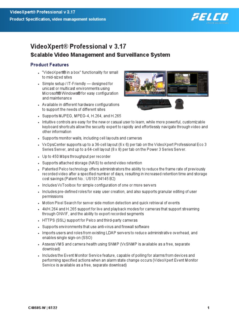 C4050S-W VxProfessional v3.17 ProductSpecification 071222 | PDF | Usb ...