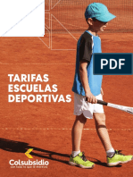 Tarifas Escuelas Deportivas 2022