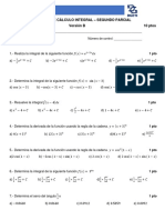 Examen de Cálculo Integral-Segundo Parcial Versión B