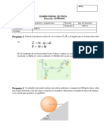 Física-Examen parcial de física con 7 preguntas sobre vectores, fuerzas, aceleración y energía cinética