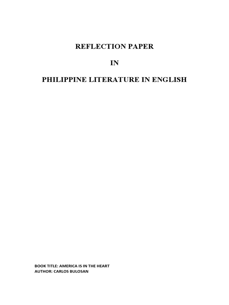 Reflections on Philippine Literature | PDF | General Fiction