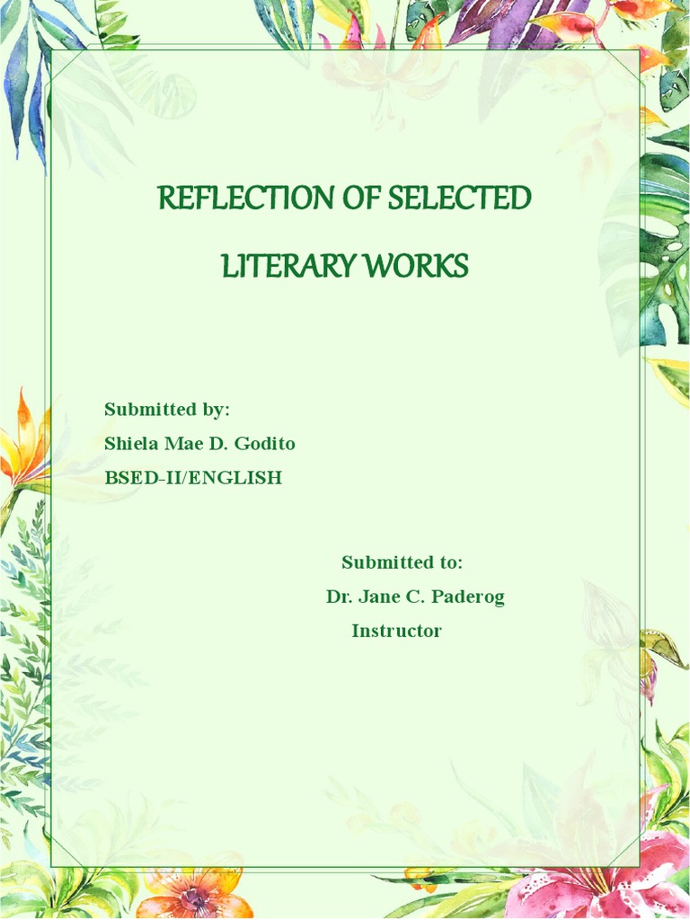 Final Reflection Paper For Phil Lit Pdf