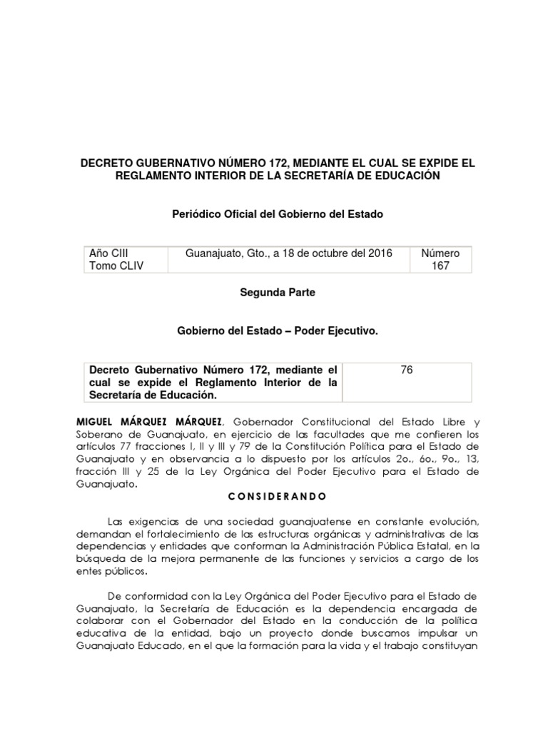 Reglamento Interior de la Secretaría de Educación | PDF | Regulación ...