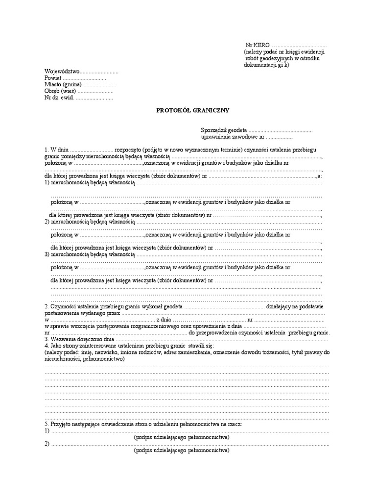 Protokol Graniczny - Rozgraniczenie | PDF
