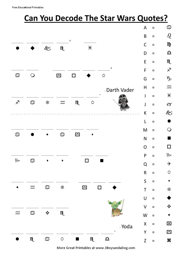 Star Wars Decoding Worksheets PDF Star Wars Works(08)