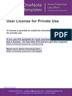 OneNote Templates - User License for Private Use