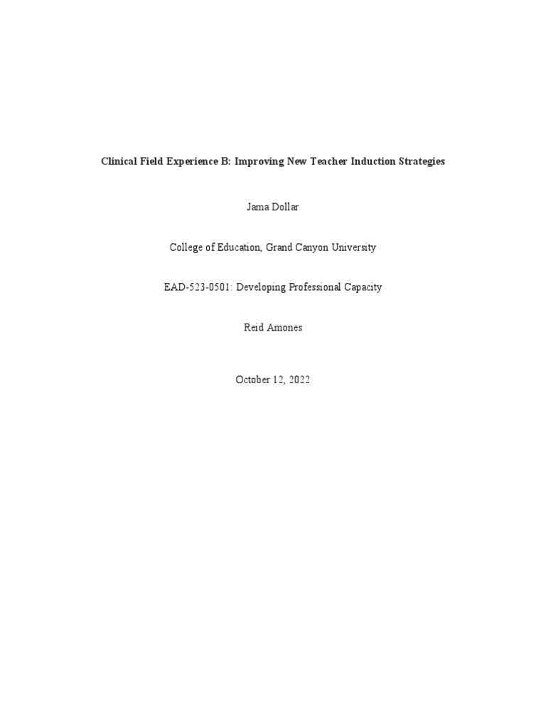 Improving New Teacher Induction Strategies Week 2 2 | PDF | Teachers ...