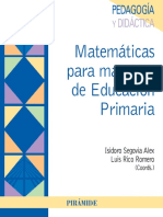 Matemáticas para Maestros de Educación Primaria (Isidro Segovia Alex Luis Rico Romero)
