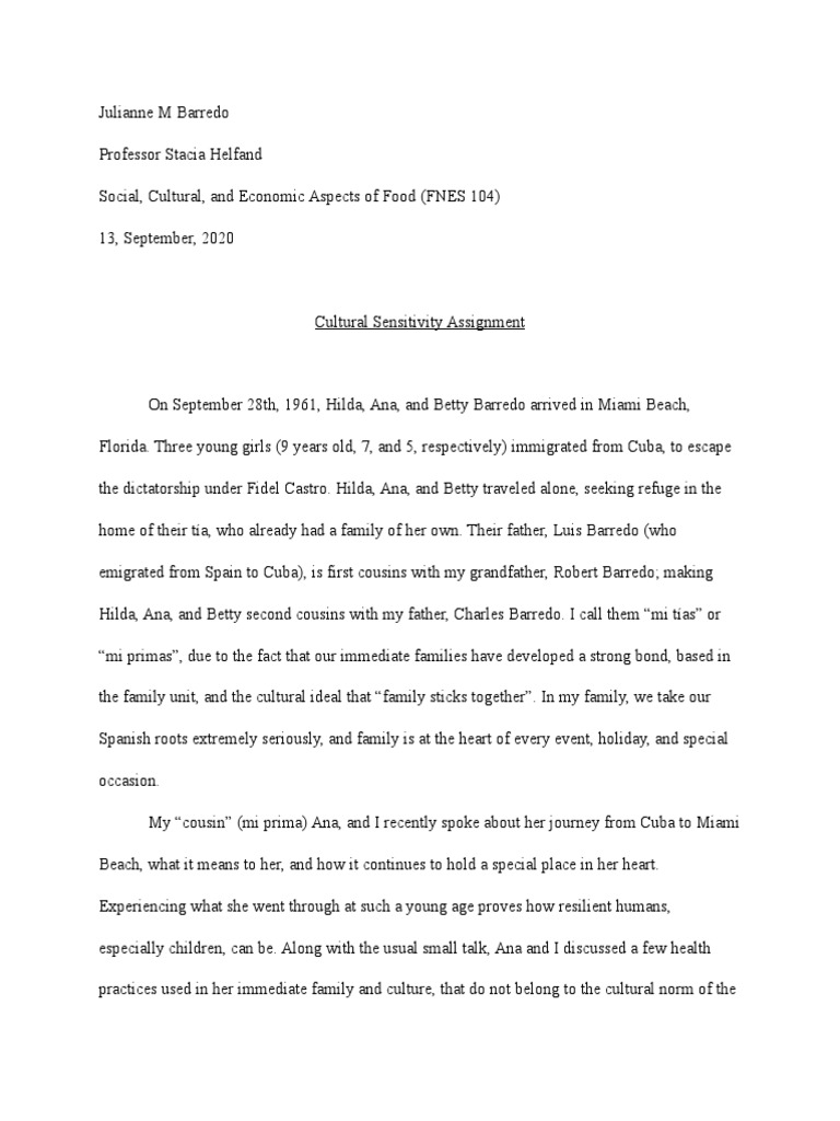 Cultural Sensitivity Assignment | PDF | Self-Improvement