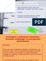 Скаларне и Векторске Величине. Основне Операције Са Векторским Величинама