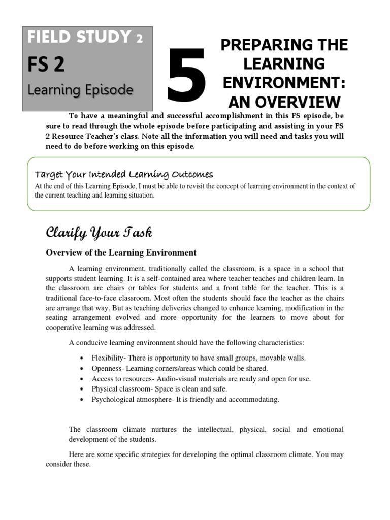 FS2 Episode 5 | PDF | Learning | Classroom