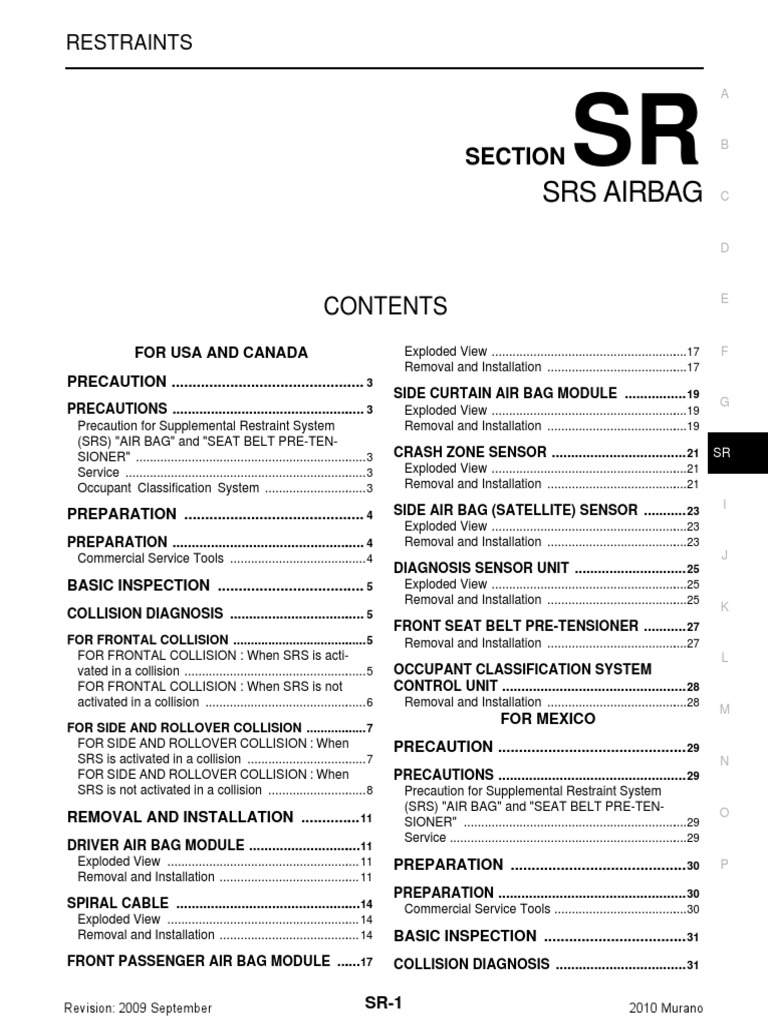 Srs Airbag: Section | PDF | Airbag | Seat Belt
