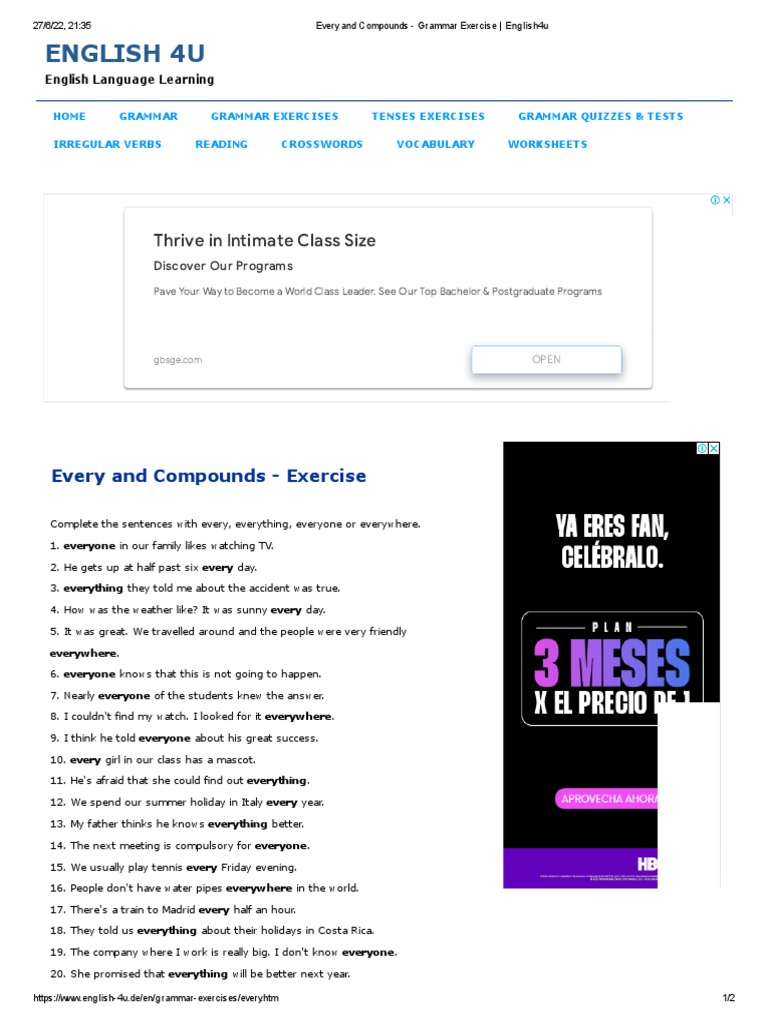 Every and Compounds | PDF | English Language | Language Mechanics