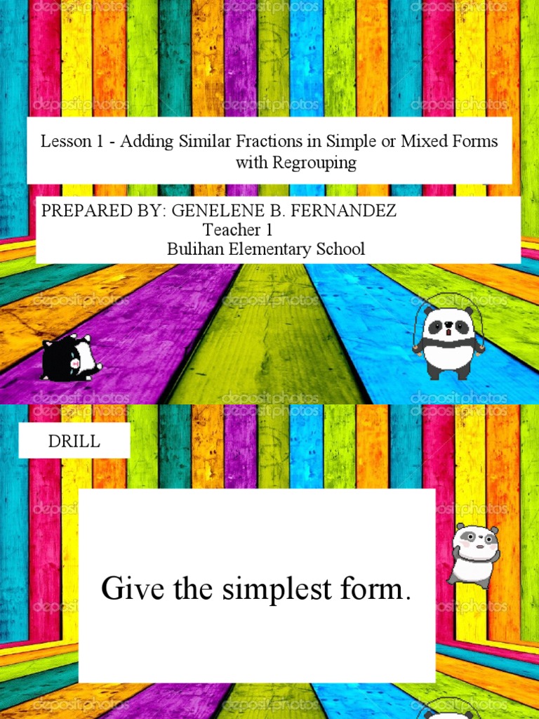 Adding Similar Fractions with Regrouping | PDF | Language Arts ...