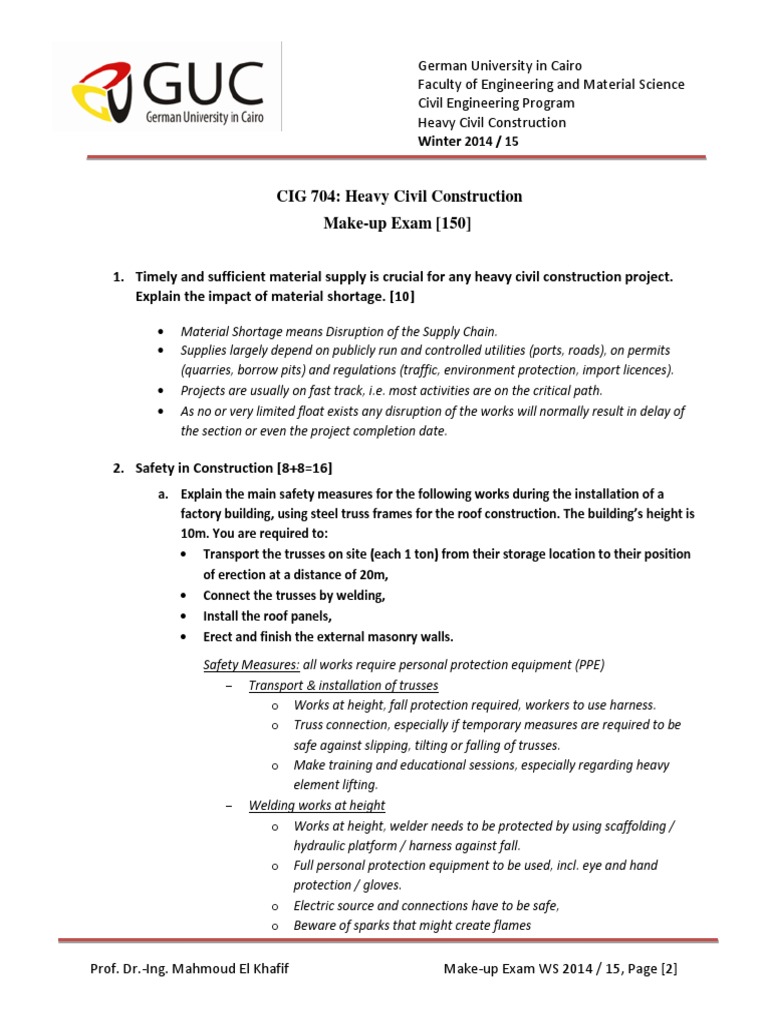 Heavy Civil Construction Exam | PDF | Deep Foundation | Tunnel