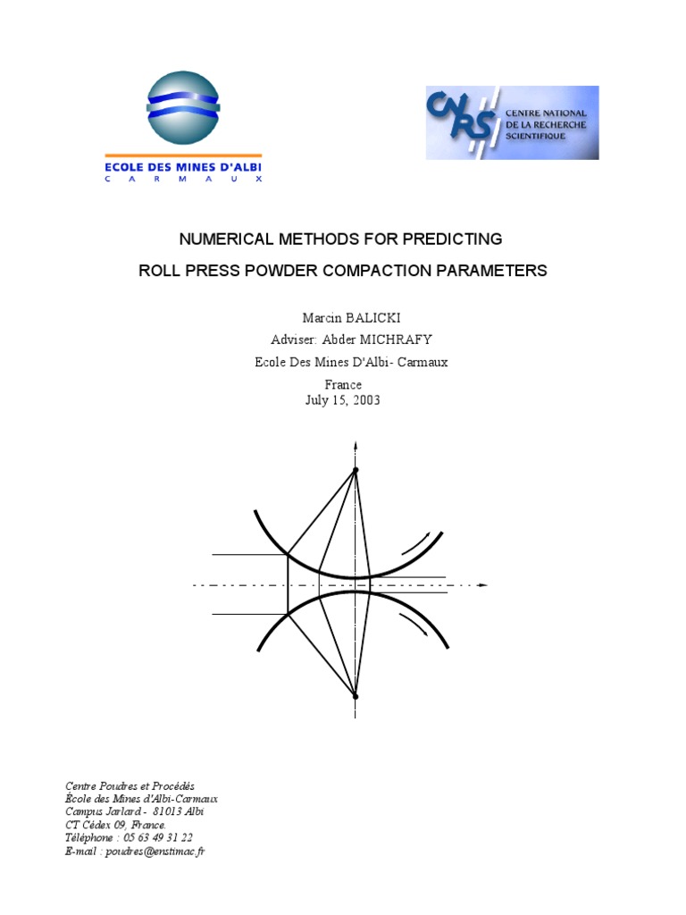 Numerical Methods For Predicting Roll Press Powder Comp Action ...