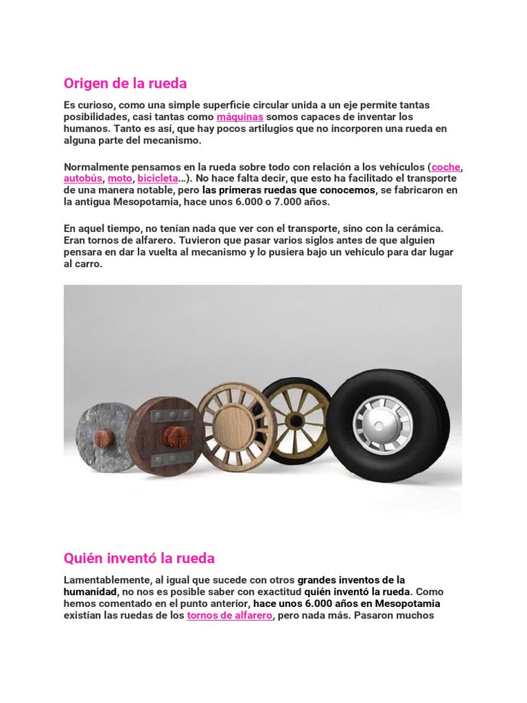 Historia y evolución de la rueda | PDF | Rueda | Carro