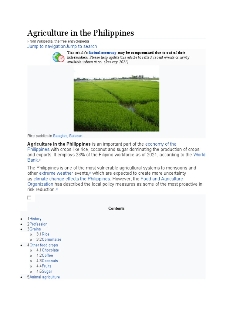 Overview of Agriculture in the Philippines | PDF | Agriculture | Food ...