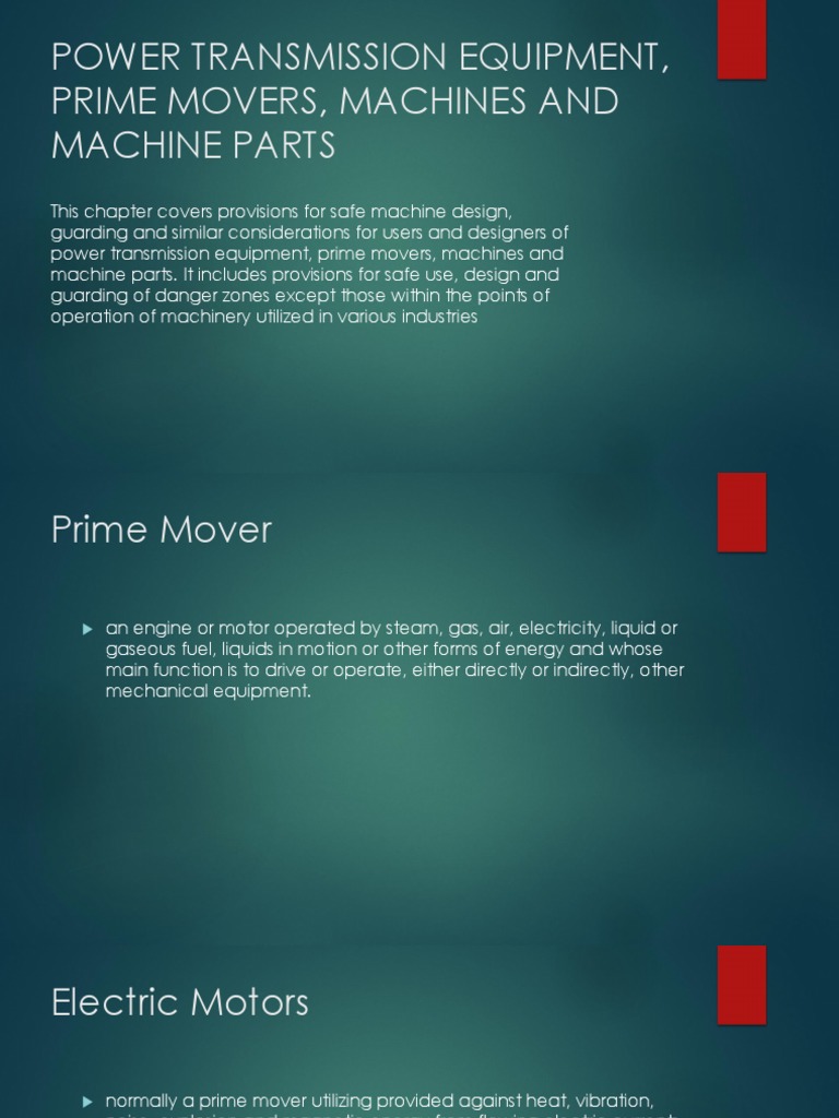 Power Transmission Equipment Prime Movers Machines PDF Engines