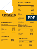 Menú Donde Humbe.