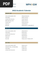 GWU Academic Calendar 2022 | PDF