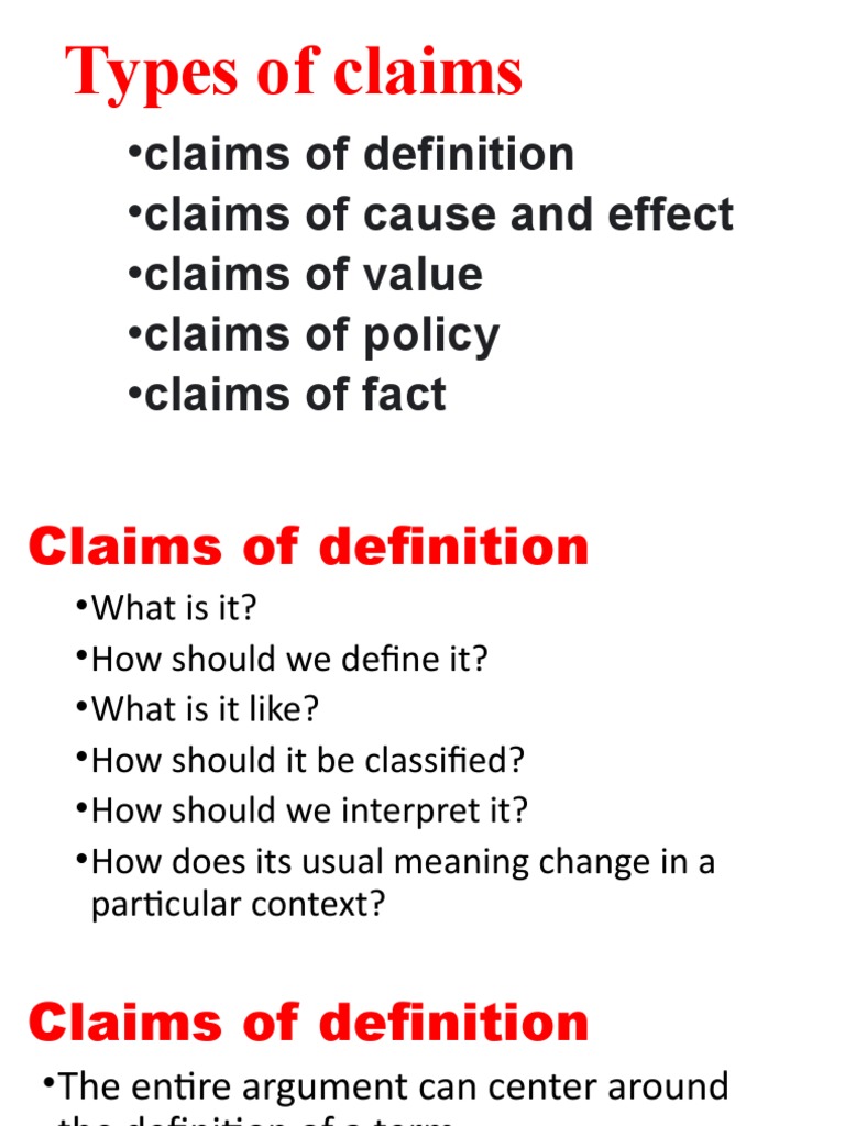 7 Types of Claims PDF Definition Novels