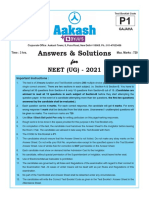 Answers & Solutions: For For For For For NEET (UG) - 2021