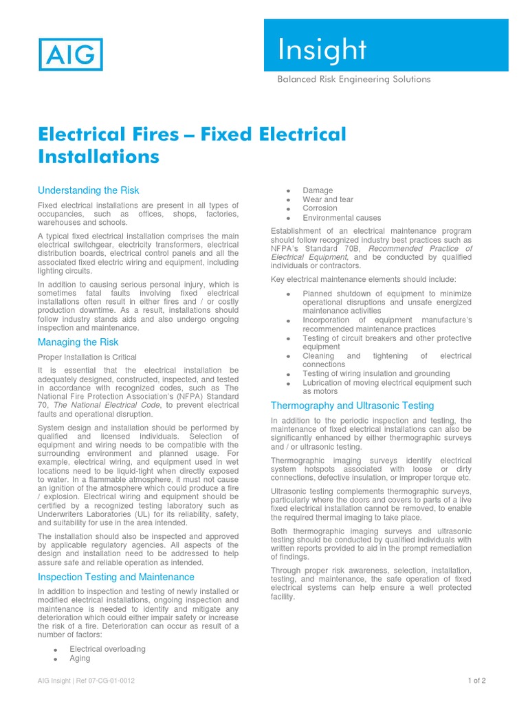 Electrical Maintenance Fixed Electrical Testing 1.1 PDF