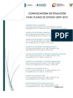 Convocatoria Planes 2009 - 2010