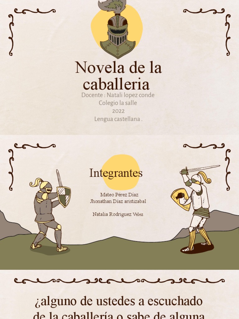 Presentacion de Lengua Castellana La Novela de Caballeria PDF