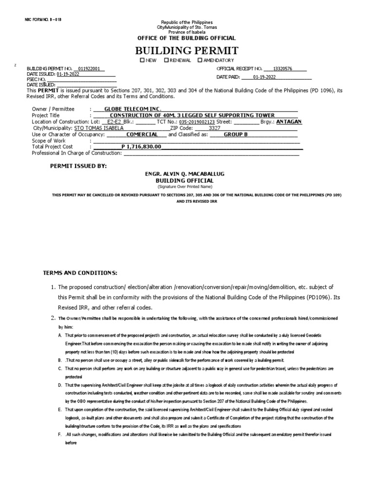 Building Permits in Sto. Tomas Isabela | PDF | Justice | Crime & Violence