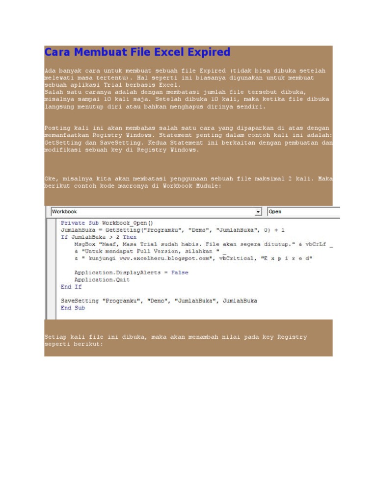 Cara Membuat File Excel Expired PDF